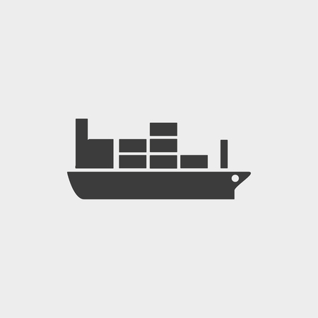 large steamer icon in a flat design in black color.のイラスト素材