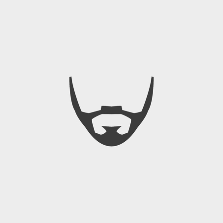 beard and mustache icon in a flat design in black color.のイラスト素材