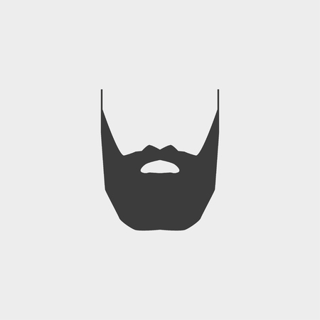 beard and mustache icon in a flat design in black color.のイラスト素材