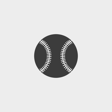 baseball icon in a flat design in black color.のイラスト素材