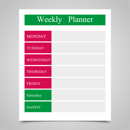 Weekly planner, daily planner on a gray backgroundのイラスト素材