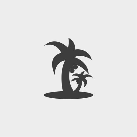 palm icon in a flat design in black color.のイラスト素材