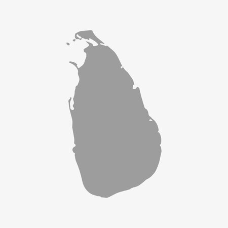 Sri Lanka map in gray on a white backgroundのイラスト素材