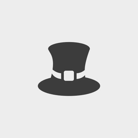 Top hat icon in a flat design in black color.のイラスト素材