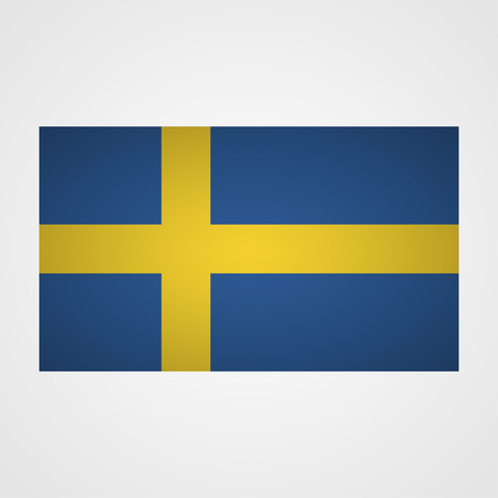 Sweden flag on a gray background. Vector illustrationのイラスト素材