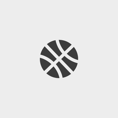 Basketball  icon in a flat design in black color.のイラスト素材