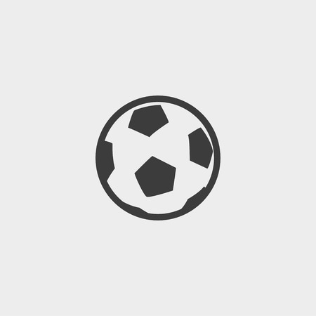 Soccer ball icon in a flat design in black color.のイラスト素材