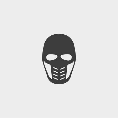 Supervillain mask icon in a flat design in black color. Vector illustration eps10のイラスト素材