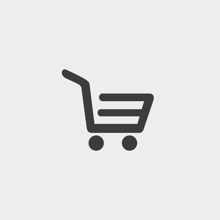 Shopping trolley icon in a flat design in black color. Vector illustrationのイラスト素材