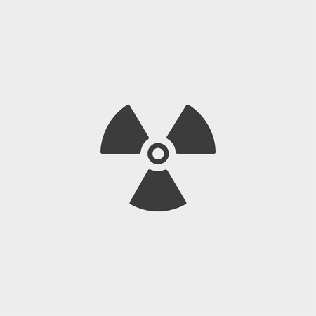 Radiation icon in a flat design in black color. Vector illustrationのイラスト素材