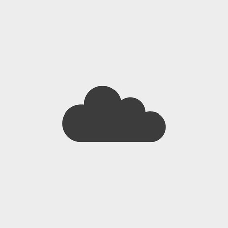 Cloud icon in a flat design in black color.のイラスト素材