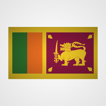 Sri Lanka flag on a gray background. Vector illustrationのイラスト素材
