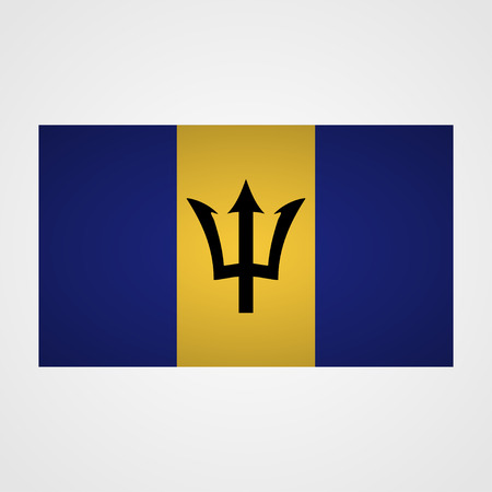 Barbados flag on a gray background. Vector illustrationのイラスト素材