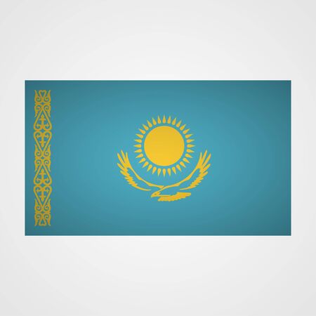 Kazakhstan flag on a gray background. Vector illustrationのイラスト素材