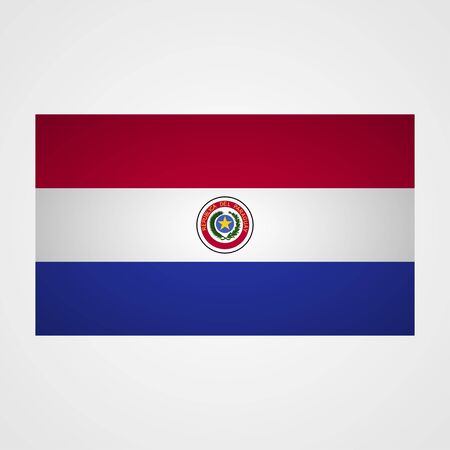 Paraguay flag on a gray background. Vector illustrationのイラスト素材