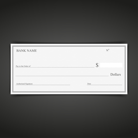 Blank of bank chek on a black backgroundのイラスト素材