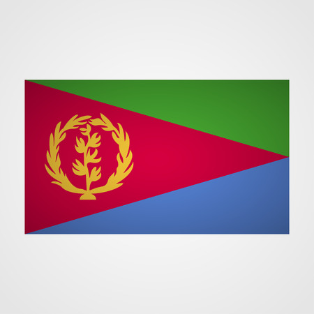 Eritrea flag on a gray background. Vector illustrationのイラスト素材
