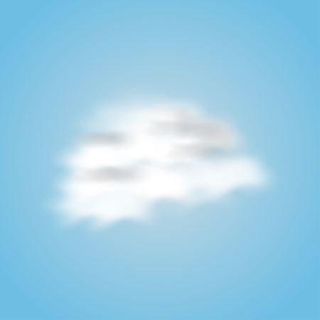 Realistic vector image of speech cloud on blue skyのイラスト素材