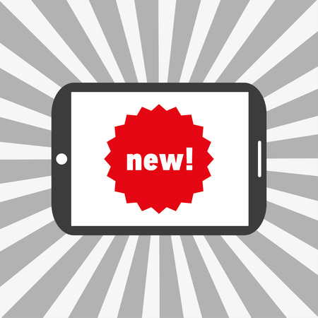 Tablet with label new.のイラスト素材