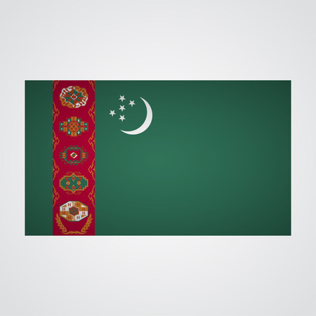 Turkmenistan flag on a gray background. Vector illustrationのイラスト素材