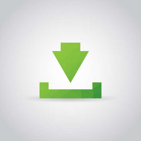 Download icon in polygonal style on a gray backgroundのイラスト素材