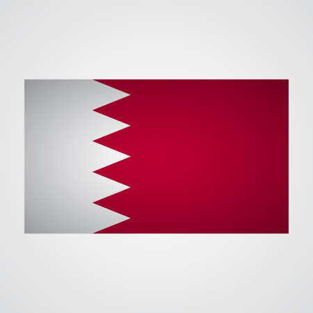 Bahrain flag on a gray background. Vector illustrationのイラスト素材