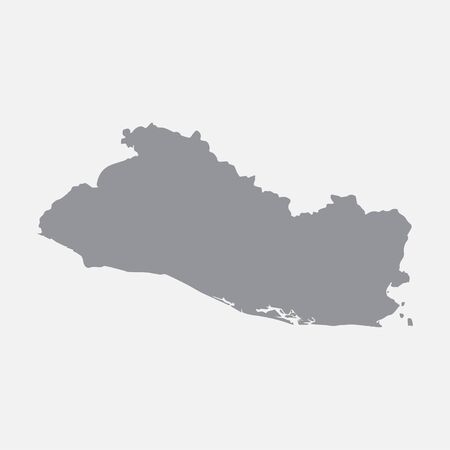 El Salvador map in gray on a white backgroundのイラスト素材