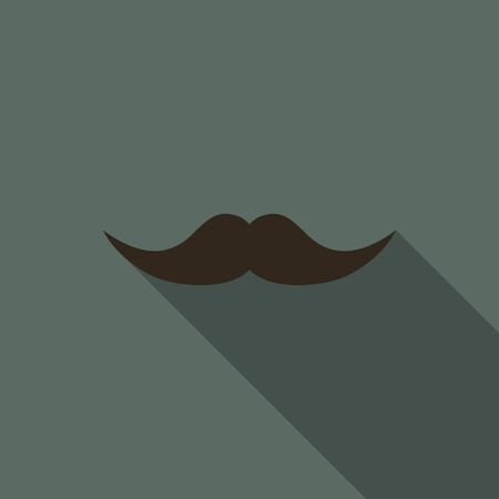 Mustache icon with long shadow in a flat designのイラスト素材