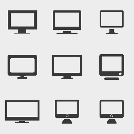 Computer monitor icons big set. Vector illustrationのイラスト素材