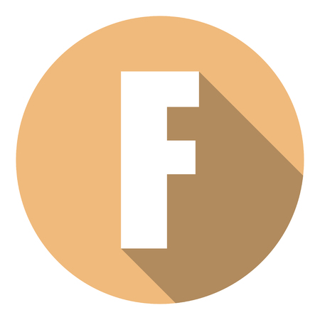Letter F with a long shadow. Vector illustrationのイラスト素材