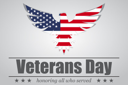 Eagle with USA flag inside for Veterans Day. Vector illustrationのイラスト素材