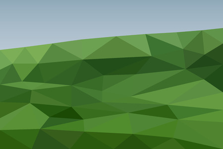 Green field background in polygonal style. Nature landscapeのイラスト素材