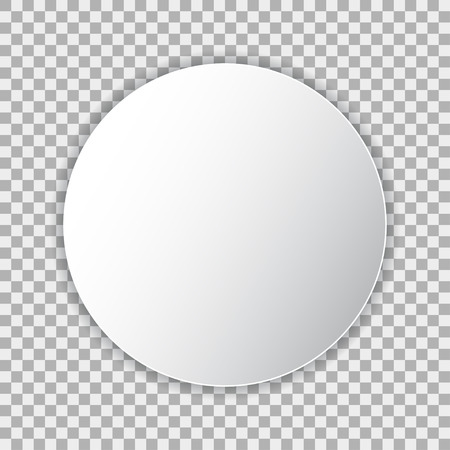 White blank poster mockup in circle, sheet of paper on transparent backgroundのイラスト素材