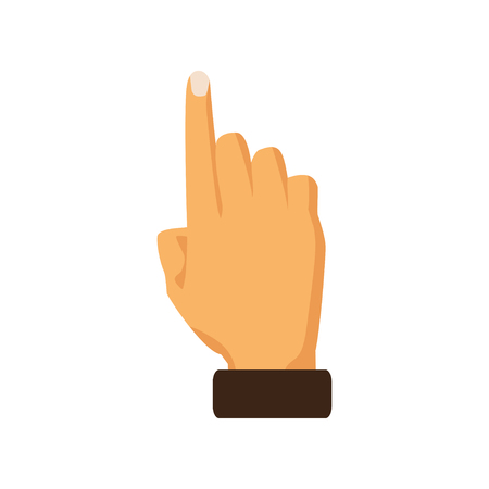 Hand pointing with index finger on a white background. Vector illustrationのイラスト素材
