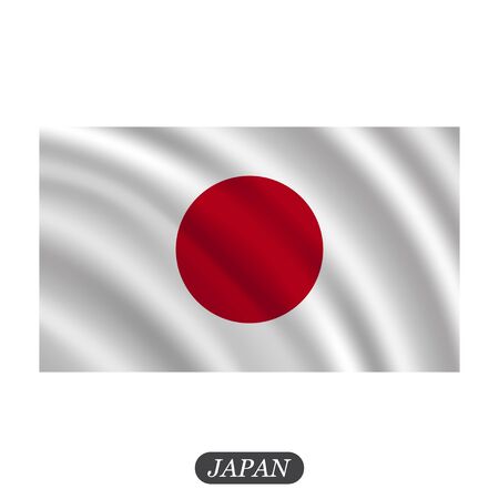 Waving Japan flag on a white background. Vector illustrationのイラスト素材