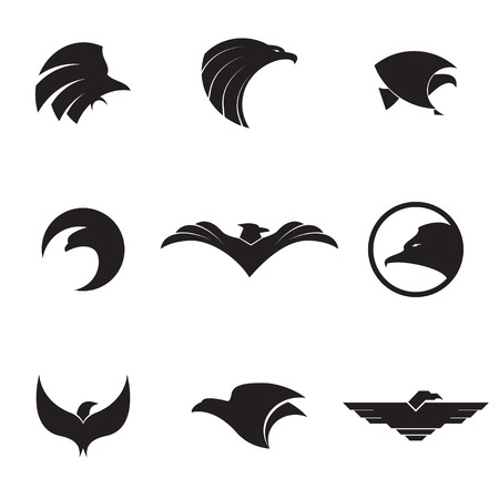 Eagle logo set on a white background. Vector illustrationのイラスト素材