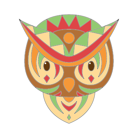 owl illustration. Ornate patterned birdのイラスト素材