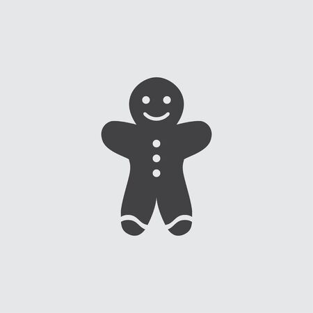 Christmas cookies icon in a flat design in black color. Vector illustrationのイラスト素材