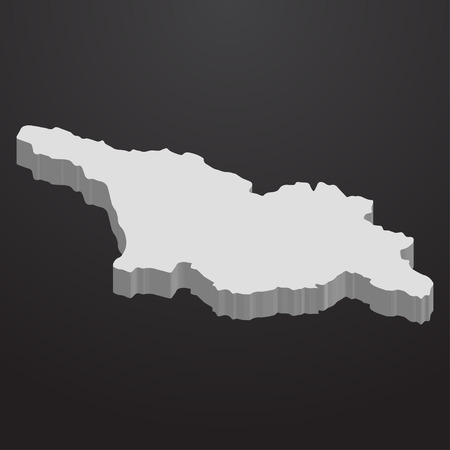 Georgia map in gray on a black background 3dのイラスト素材