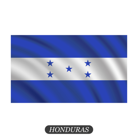 Waving Honduras flag on a white background. Vector illustrationのイラスト素材