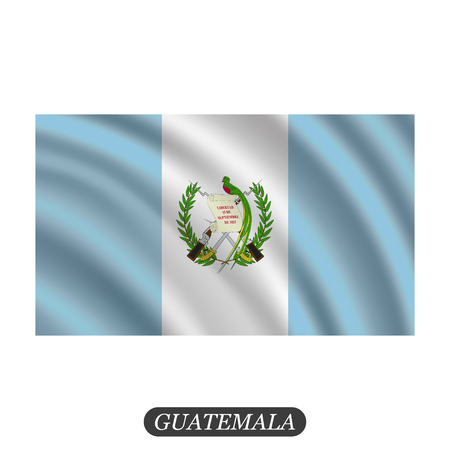 Waving Guatemala flag on a white background. Vector illustrationのイラスト素材