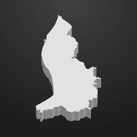 Liechtenstein map in gray on a black background 3dのイラスト素材