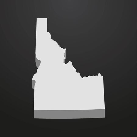 Idaho State map in gray on a black background 3dのイラスト素材
