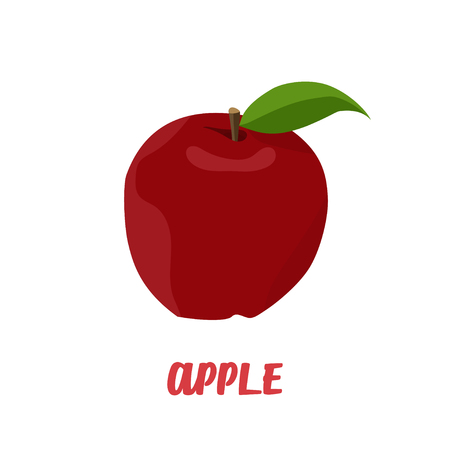 Apple icon in flat design on a white background. Vector illustrationのイラスト素材