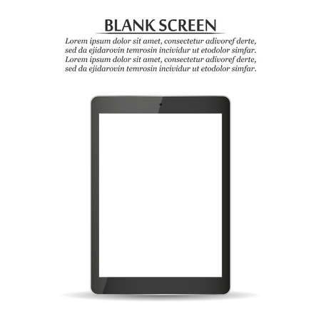 Blank screen. Black tablet on a white backgroundのイラスト素材
