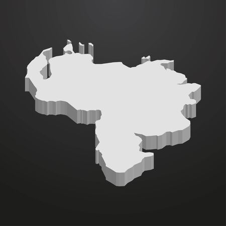Venezuela map in gray on a black background 3dのイラスト素材