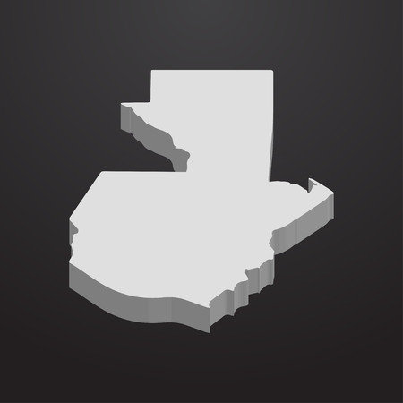 Guatemala map in gray on a black background 3dのイラスト素材