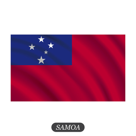 Waving Samoa flag Vector illustrationのイラスト素材