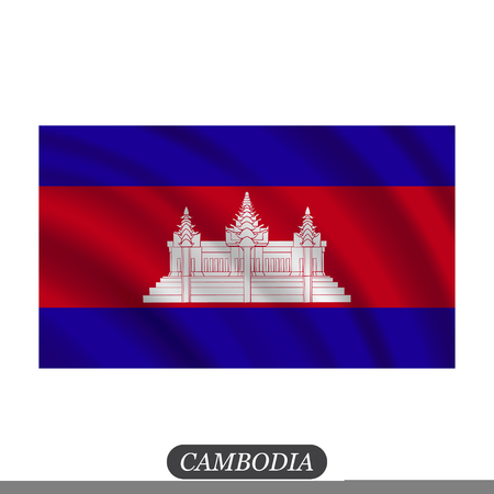 Waving Cambodia flag   Vector illustrationのイラスト素材