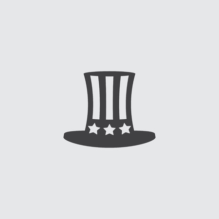 Uncle Sam's hat icon in a flat design in black color. Vector illustration eps10のイラスト素材